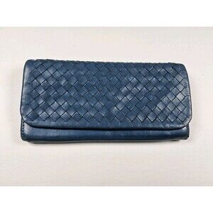 MIC Soft Woven Leather Full Size Snap Wallet